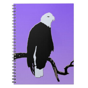 Caderno Espiral Águia Balda no Sunset - Arte Original da Vida Sel