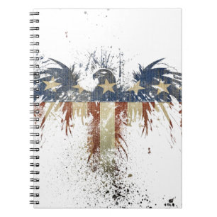 Caderno Espiral Águia Patriótica, EUA/EUA, bandeira SAD