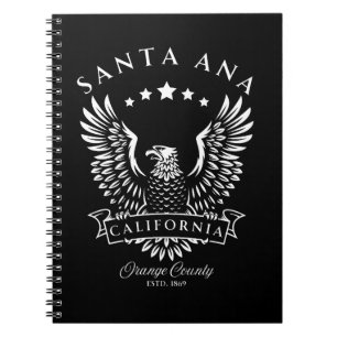 Caderno Espiral Águia Vintage do Condado de Orange de Santa Ana Ca