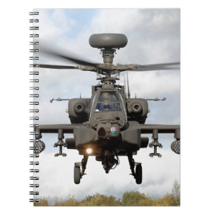 Caderno Espiral ah 64 apache longbow helicóptero militar