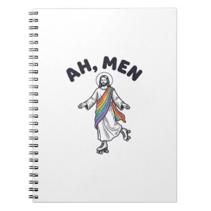Caderno Espiral Ah Homens Patinação de Roda Fé Design Vetorial_1