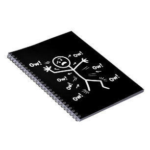 Caderno Espiral Ai Ai Ai Comédia Personagem de Pau Divertido Dor C