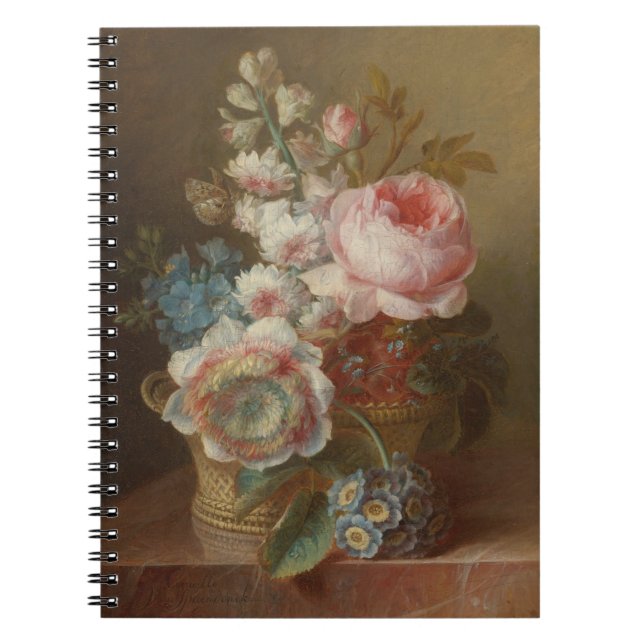 Caderno Espiral Ainda com Flores - Cornelis van Spaendonck (Frente)