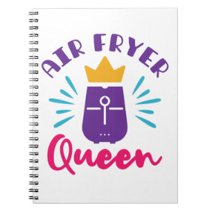 Caderno Espiral Air Fryer Queen Cook Cozinhar Garotas