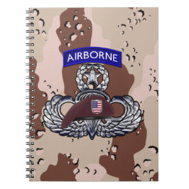 Caderno Espiral Airborne Paratrooper Desert Storm