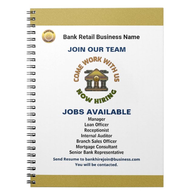 Caderno Espiral Ajuda desejada agora contratando logotipo de funci (Frente)