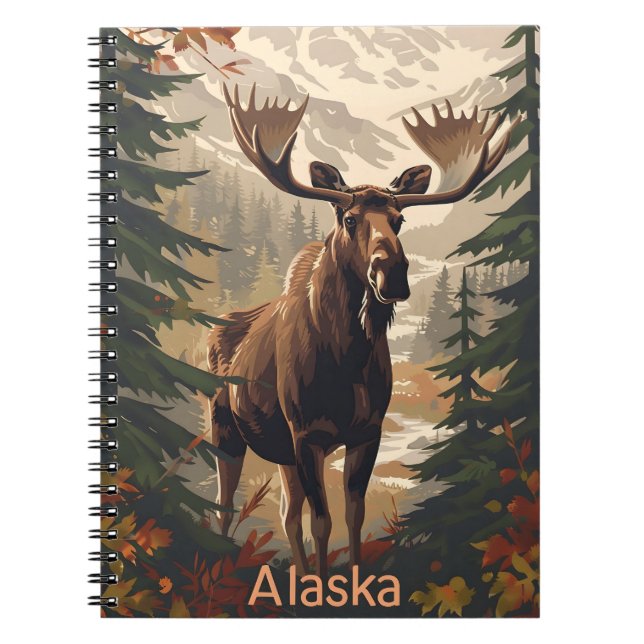 Caderno Espiral Alaska Moose Vintage (Frente)