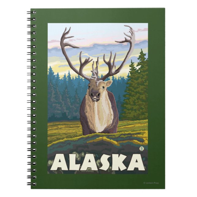 Caderno Espiral AlaskaCariou na Viagens vintage Selvagem (Frente)