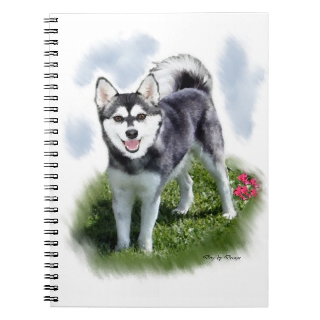 Caderno Espiral Alaskan Klee Kai Art (Frente)
