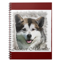 Caderno Espiral Alaskan Malamute Dog Art