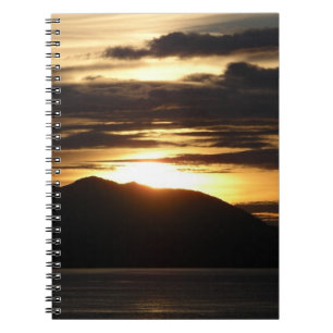 Caderno Espiral Alaskan Sunset III Linda fotografia do Alasca