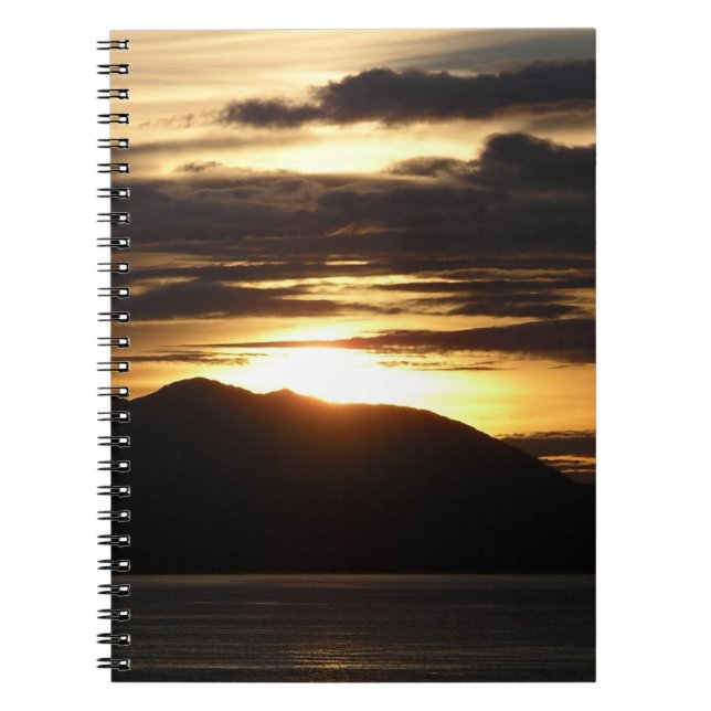 Caderno Espiral Alaskan Sunset III Linda Fotografia do Alasca (Frente)