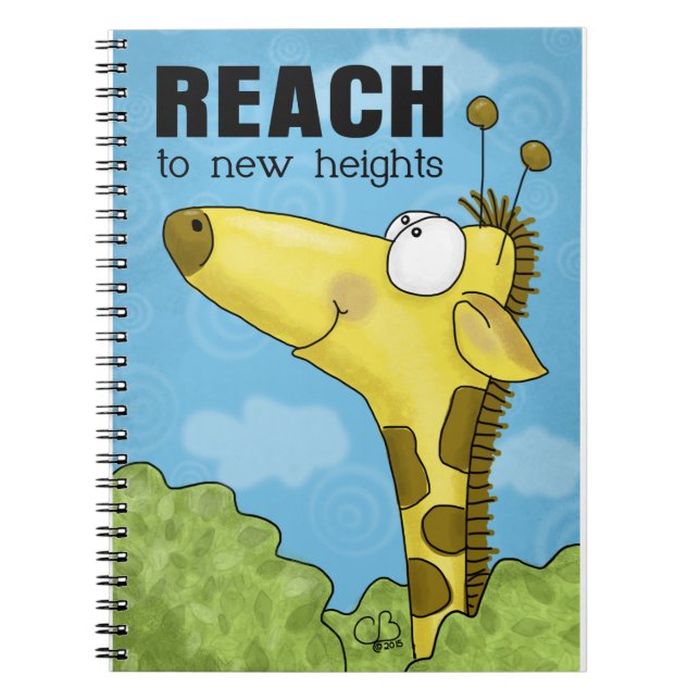 Caderno Espiral Alcance a New Heights Giraffe (Frente)