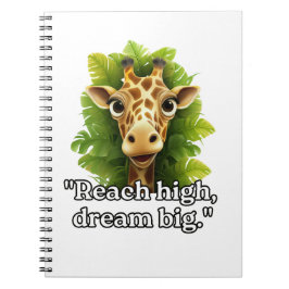 Caderno Espiral Alcance Alto, Sonhe Grande - Notebook Giraffe 📖