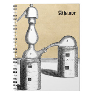 Caderno Espiral Alchemy Furnace Personalizado e Alembic Flask