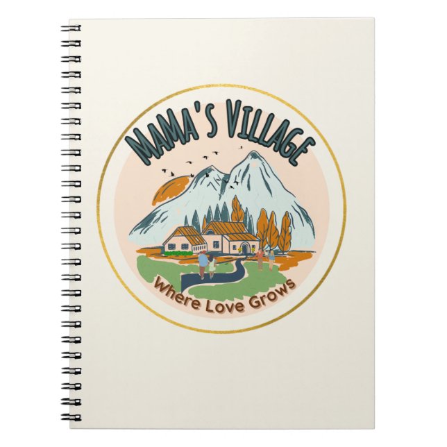 Caderno Espiral Aldeia de Mamãe: Onde o Amor Cresce (Frente)