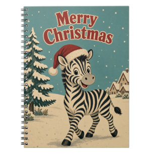 Caderno Espiral Aldeia de Zebras à Beira Animal Natal