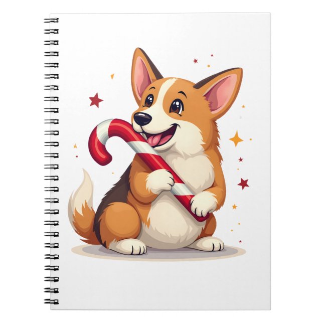 Caderno Espiral Alegria de Cane de Açúcar do Corgi (Frente)