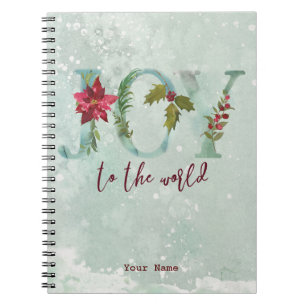 Caderno Espiral alegria do feriado do Natal do inverno ao mundo