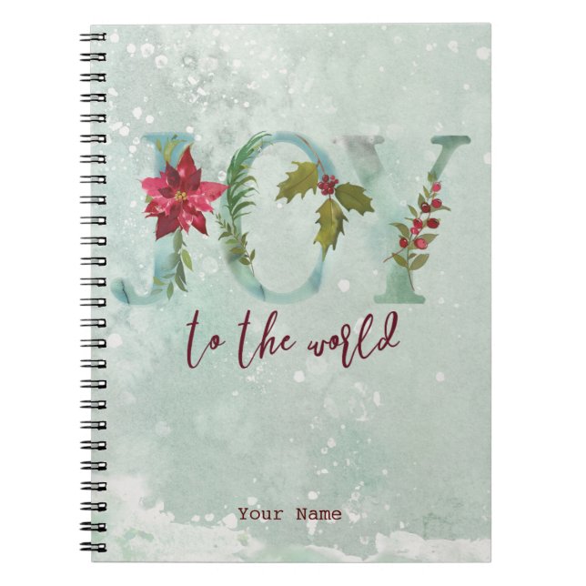 Caderno Espiral alegria do feriado do Natal do inverno ao mundo (Frente)