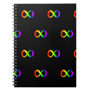 Caderno Espiral AlERT do Símbolo do Arco-Íris do Autismo Personali