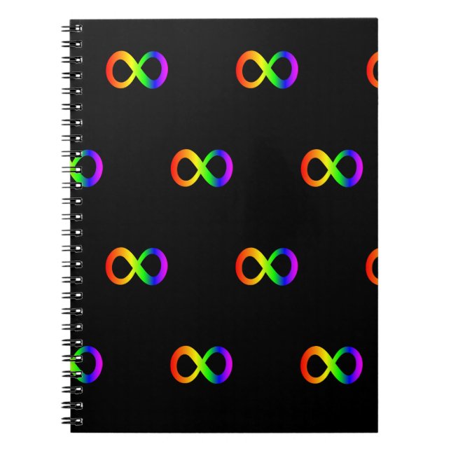 Caderno Espiral AlERT do Símbolo do Arco-Íris do Autismo Personali (Frente)