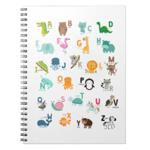 Caderno Espiral Alfabeto Animal