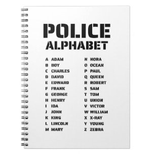 Caderno Espiral Alfabeto Fonético Polícia Spiral