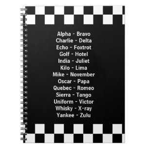 Caderno Espiral Alfabeto Fonético Policial