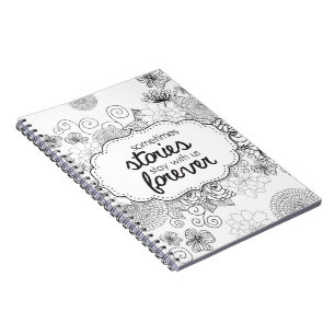 Caderno Espiral Algumas histórias ficam conosco para o notebook