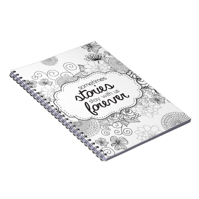 Caderno Espiral Algumas histórias ficam conosco para o notebook (Lado Direito)