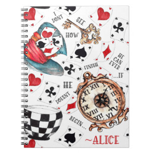 Caderno Espiral Alice no mundo das maravilhas com citação