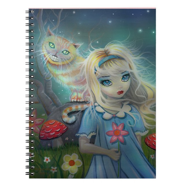 Caderno Espiral Alice no notebook da Terra Maravilha (Frente)