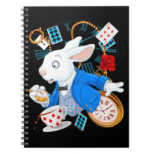 Caderno Espiral Alice No País das Maravilhas - Coelho Branco