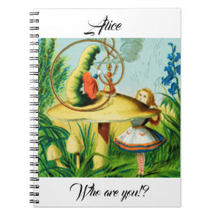 Caderno Espiral Alice no País das Maravilhas - cogumelo, sentava u