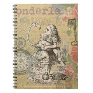 Caderno Espiral Alice no País das Maravilhas Flamingo Clássico