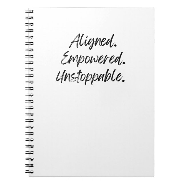 Caderno Espiral Alinhados. Empoderados. Inparáveis. (Frente)