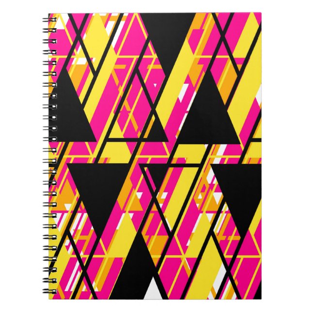Caderno Espiral Alinhe o design gráfico brilhante (Frente)