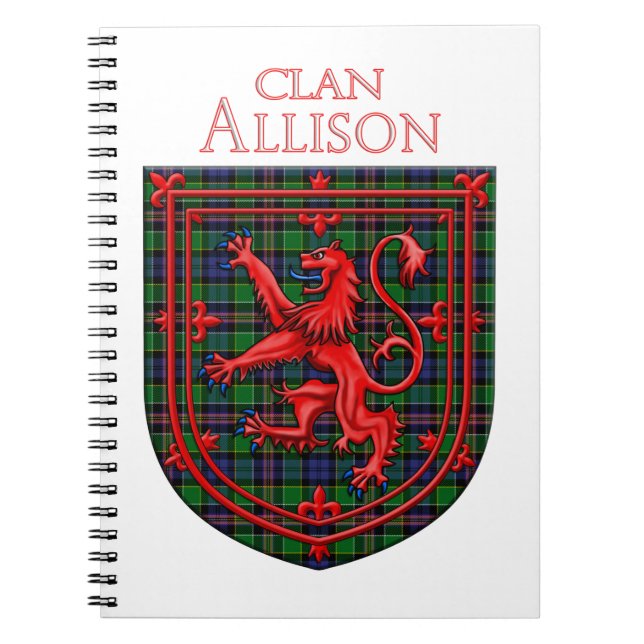 Caderno Espiral Allison Tartan Scottish Xadrez Lion Rampant (Frente)