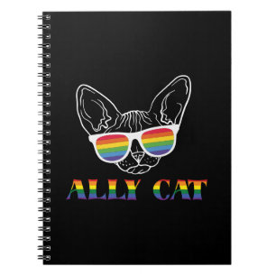 Caderno Espiral Ally Cat   Gato cúmulo   Arco-íris   Orgulho