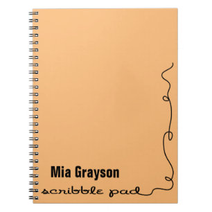 Caderno Espiral Almofada alaranjada personalizada do Scribble