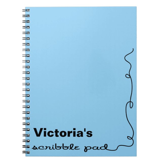 Caderno Espiral Almofada azul personalizada do Scribble (Frente)