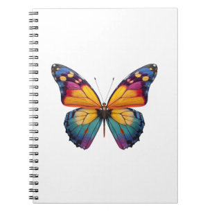 Caderno Espiral Almofada com um desenho de uma Borboleta colorida.