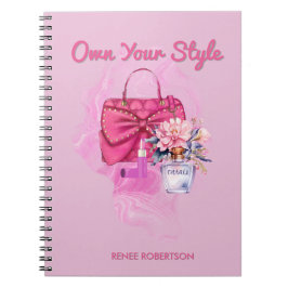 Caderno Espiral Almofada Rosa Chic e Design Floral