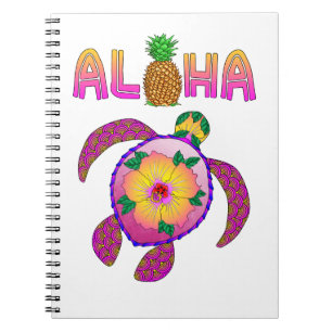 Caderno Espiral Aloha Hawaiian Honu Turtle