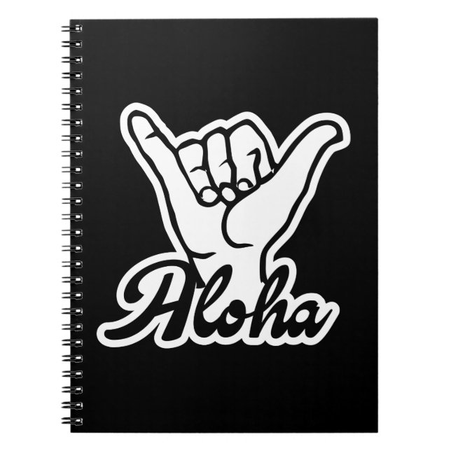 Caderno Espiral Aloha Shaka Hand, sinal de Hang Loose (Frente)