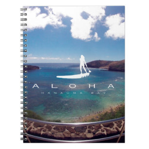Caderno Espiral Aloha surfar de Havaí da baía de Hanauma