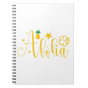 Caderno Espiral Aloha-Surfer-Palms-Tropical-Retro-Beach-Funny
