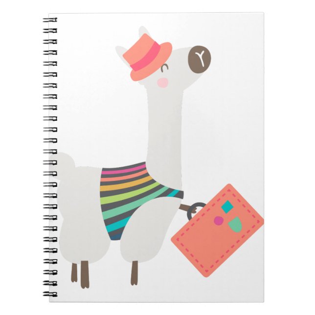 Caderno Espiral Alpaca e Suitcase (Frente)