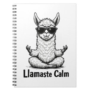 Caderno Espiral Alpaca Fique Calma Llamaste Lama Yoga Engraçado